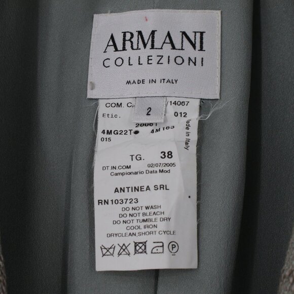 Armani Collezioni blazer womens 2 Flax linen blend 3 button textured geometric - Picture 5 of 16